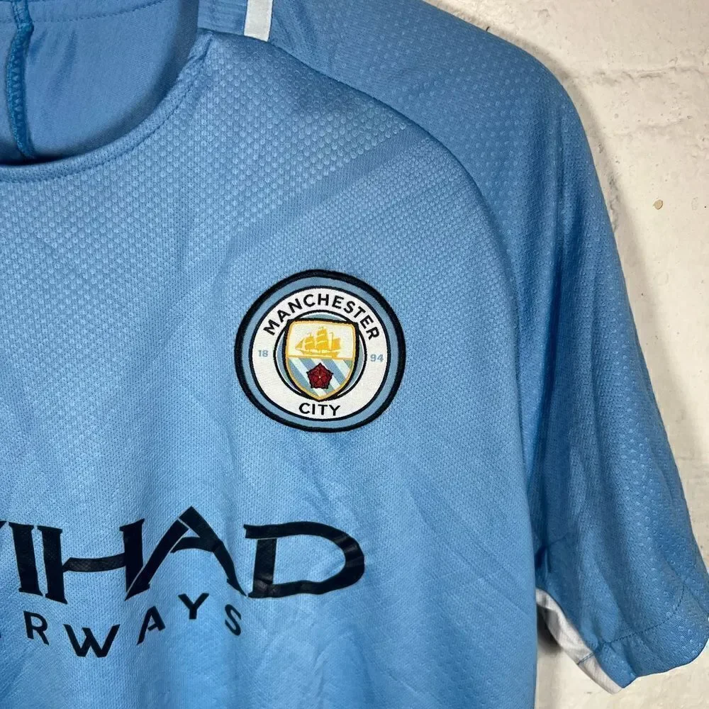 MANCHESTER CITY ENGLAND 2017/2018 HOME FOOTBALL SHIRT JERSEY